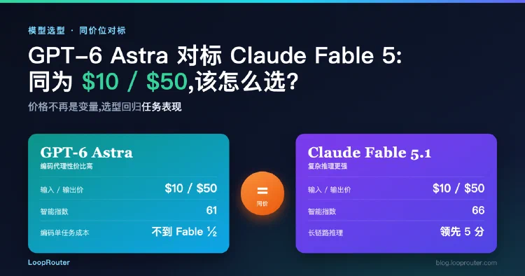 GPT-6 Astra 定价与 Claude Fable 5 完全对标:同为 $10/$50,该怎么选?