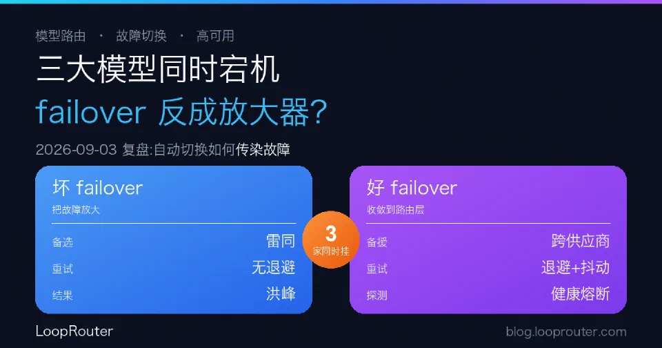 OpenAI、Claude、Grok 同时宕机复盘:为什么自动 failover 反而可能放大故障?