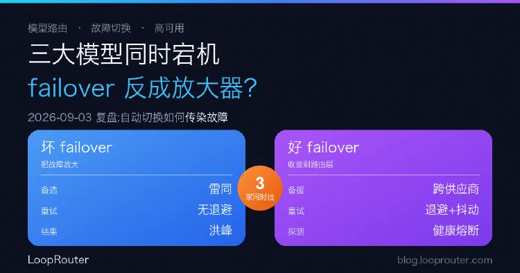 OpenAI、Claude、Grok 同时宕机复盘:为什么自动 failover 反而可能放大故障?