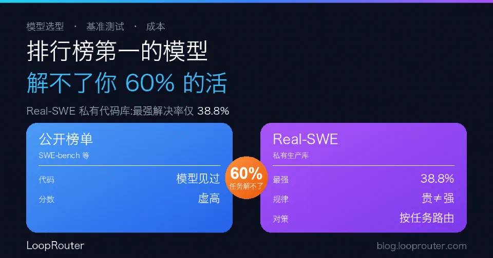 Real-SWE 私有代码库基准:为什么排行榜第一的模型,解决不了你公司 60% 的工程任务?